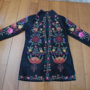 Women's Travel Smith Black Embroidered Jacket Size Large